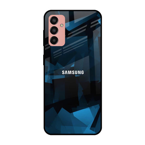 Polygonal Blue Box Samsung Galaxy M13 Glass Cases & Covers Online