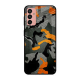 Camouflage Orange Samsung Galaxy M13 Glass Cases & Covers Online