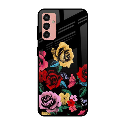 Floral Decorative Samsung Galaxy M13 Glass Cases & Covers Online