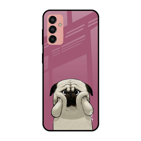 Funny Pug Face Samsung Galaxy M13 Glass Cases & Covers Online