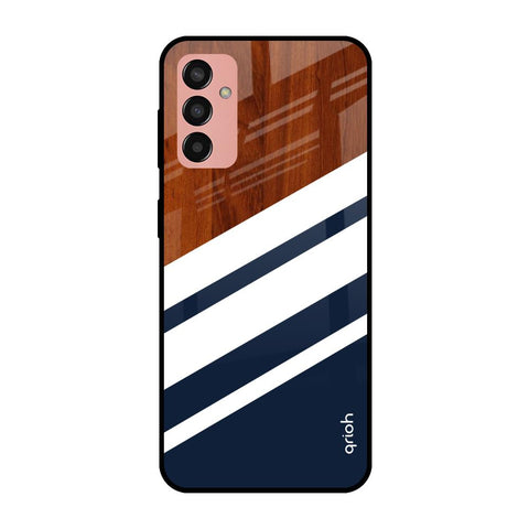 Bold Stripes Samsung Galaxy M13 Glass Cases & Covers Online