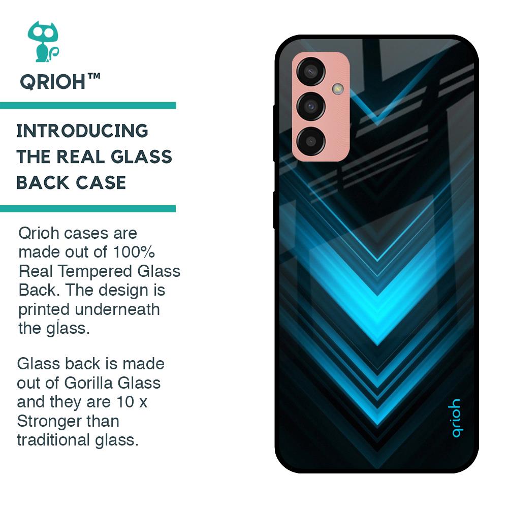 Vertical Blue Arrow Glass Case For Samsung Galaxy M13