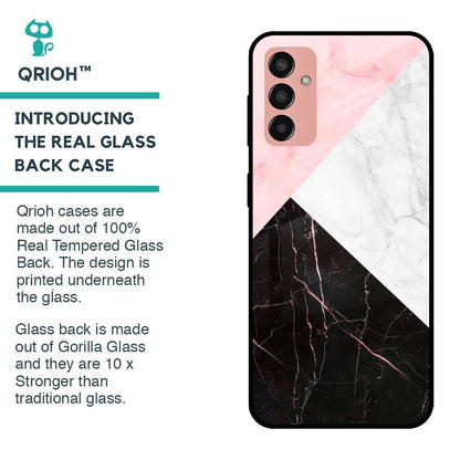 Marble Collage Art Glass Case For Samsung Galaxy M13