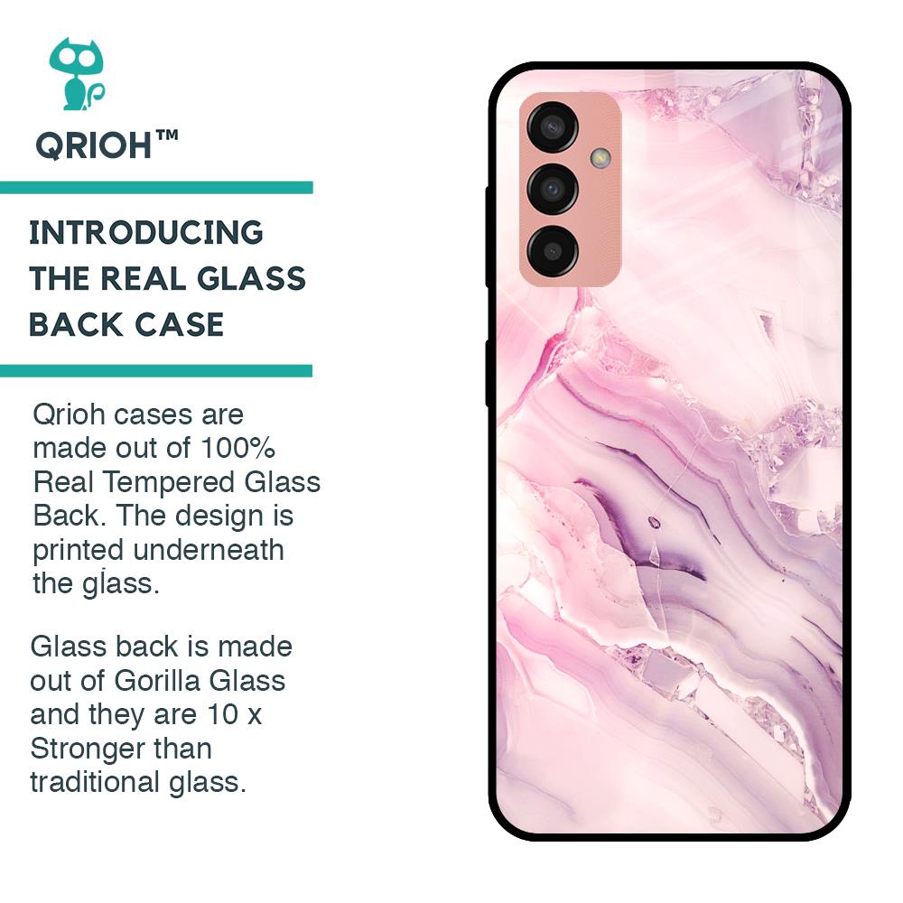 Diamond Pink Gradient Glass Case For Samsung Galaxy M13