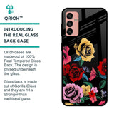 Floral Decorative Glass Case For Samsung Galaxy M13