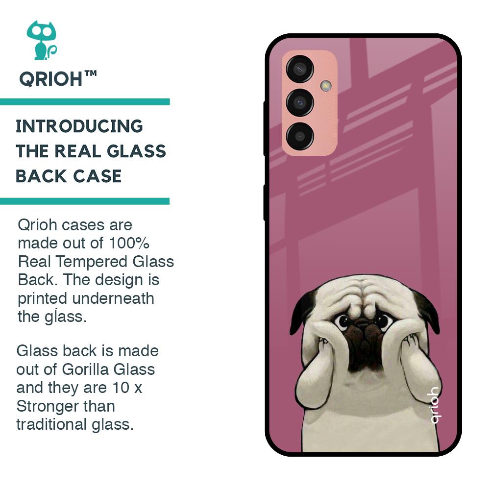 Funny Pug Face Glass Case For Samsung Galaxy M13