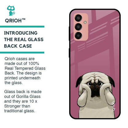 Funny Pug Face Glass Case For Samsung Galaxy M13
