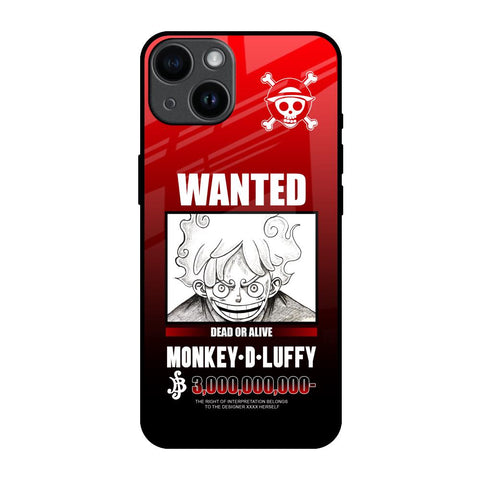 Luffy Wanted iPhone 14 Glass Back Cover Online