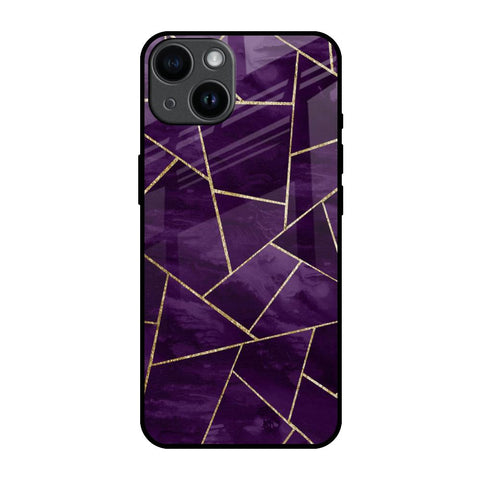 Geometric Purple iPhone 14 Glass Back Cover Online