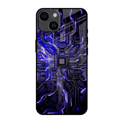 Techno Color Pattern iPhone 14 Glass Back Cover Online