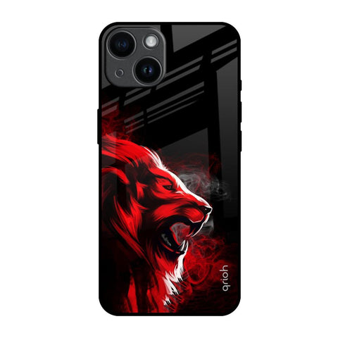 Red Angry Lion iPhone 14 Glass Back Cover Online