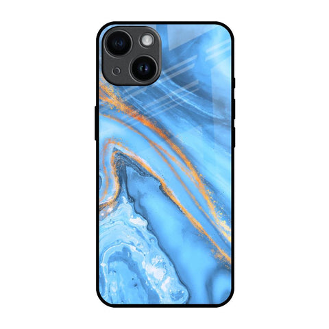 Vibrant Blue Marble iPhone 14 Glass Back Cover Online