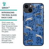 Blue Cheetah Glass Case for iPhone 14