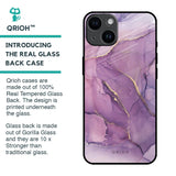 Purple Gold Marble Glass Case for iPhone 14