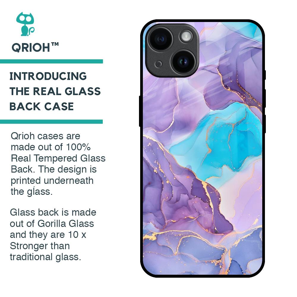 Alcohol ink Marble Glass Case for iPhone 14