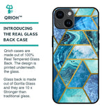 Turquoise Geometrical Marble Glass Case for iPhone 14