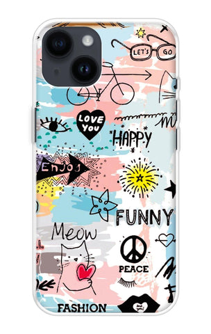 Happy Doodle iPhone 14 Back Cover