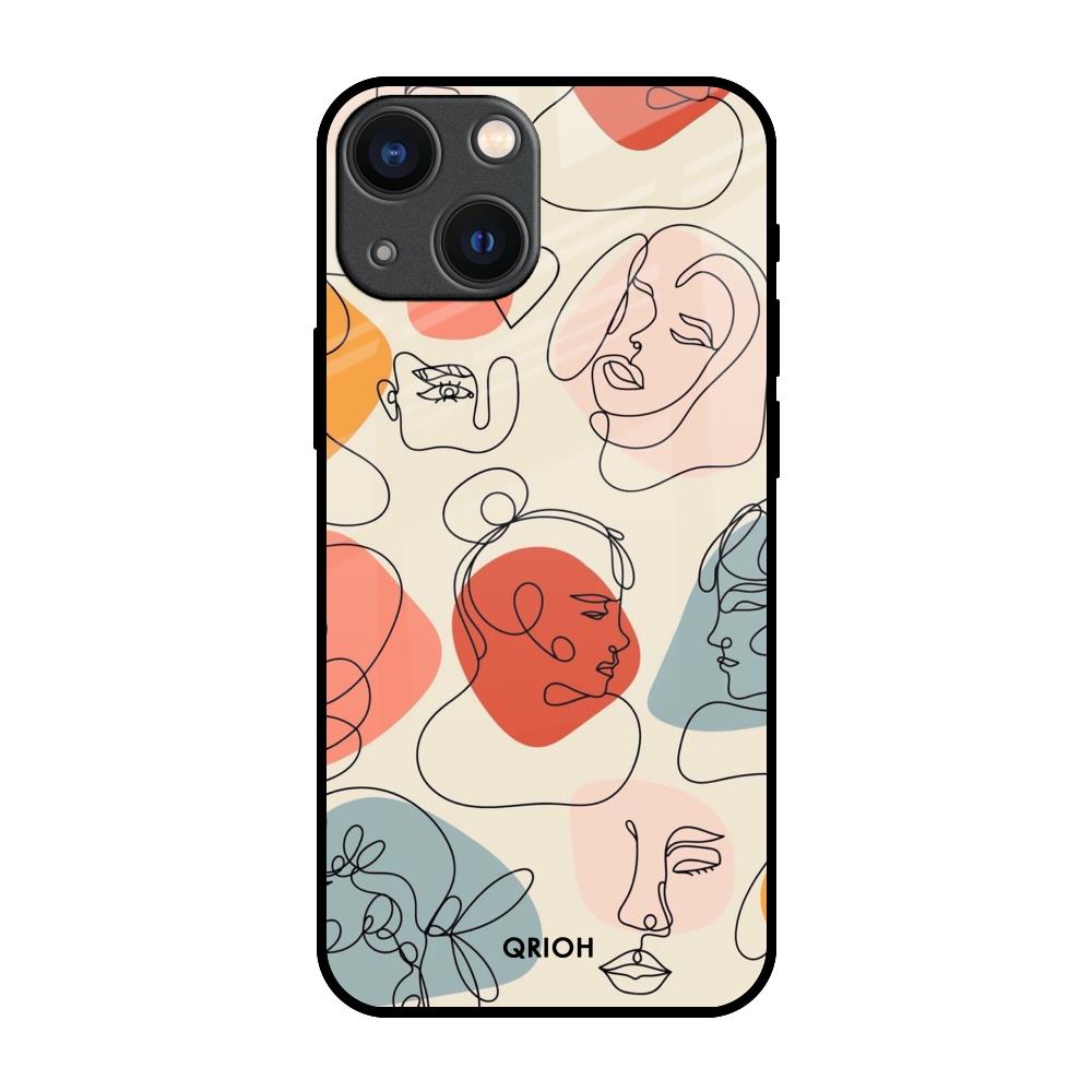Abstract Faces iPhone 14 Plus Glass Back Cover Online