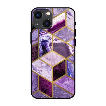 Purple Rhombus Marble iPhone 14 Plus Glass Back Cover Online