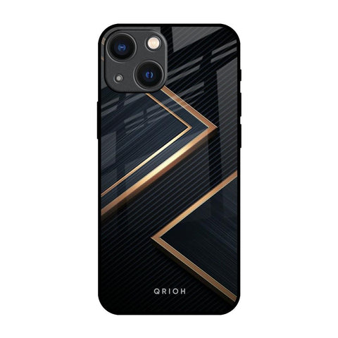 Sleek Golden & Navy iPhone 14 Plus Glass Back Cover Online