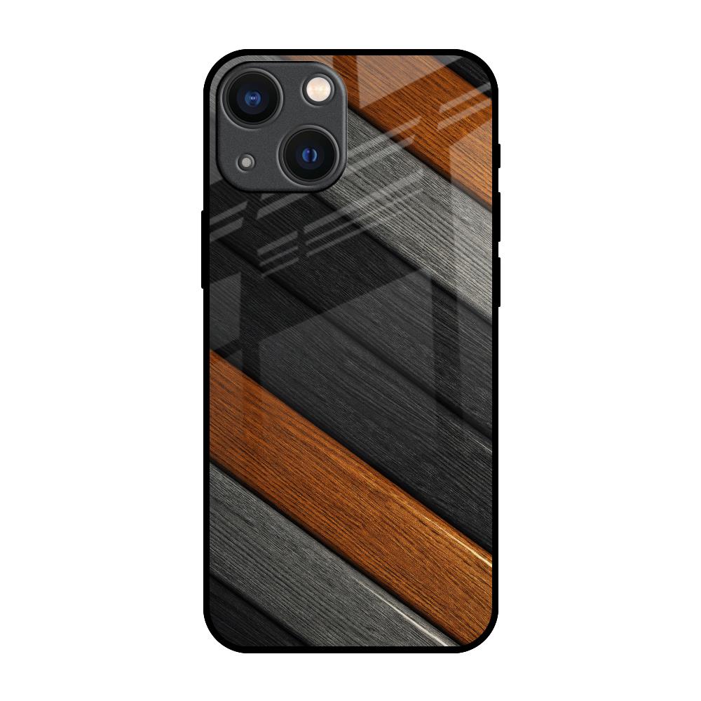 Tri Color Wood iPhone 14 Plus Glass Back Cover Online