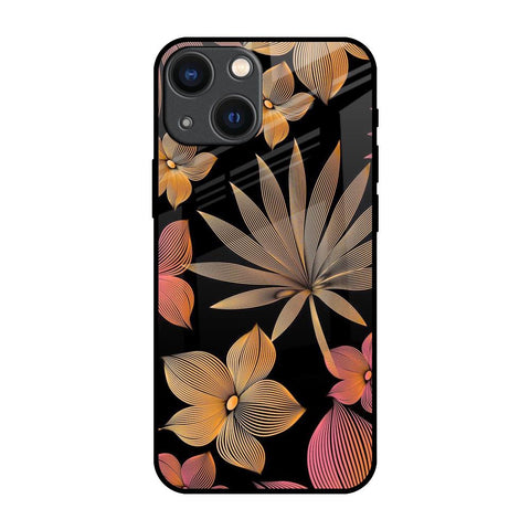 Lines Pattern Flowers iPhone 14 Plus Glass Back Cover Online