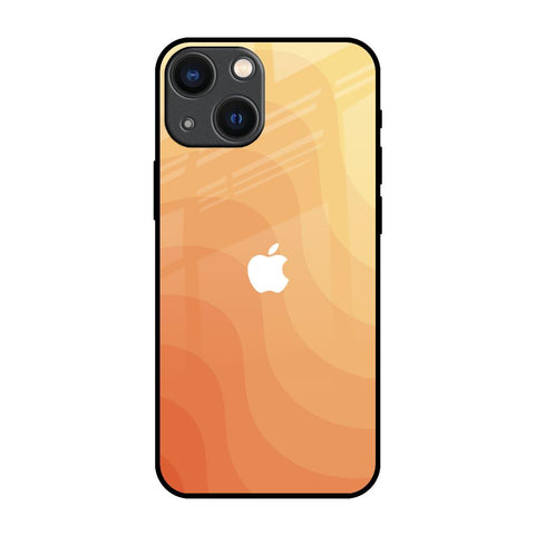 Orange Curve Pattern iPhone 14 Plus Glass Back Cover Online