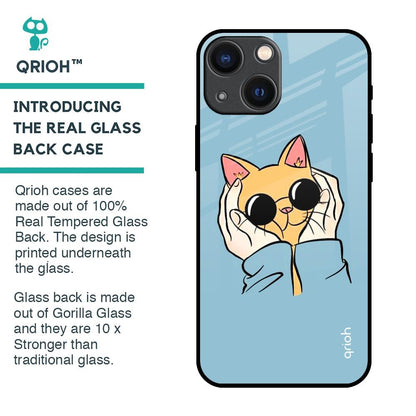 Adorable Cute Kitty Glass Case For iPhone 14 Plus
