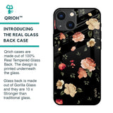 Black Spring Floral Glass Case for iPhone 14 Plus