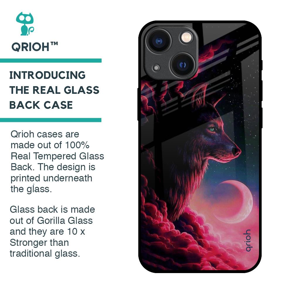 Moon Wolf Glass Case for iPhone 14 Plus