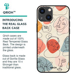 Abstract Faces Glass Case for iPhone 14 Plus