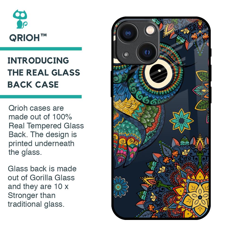 Owl Art Glass Case for iPhone 14 Plus