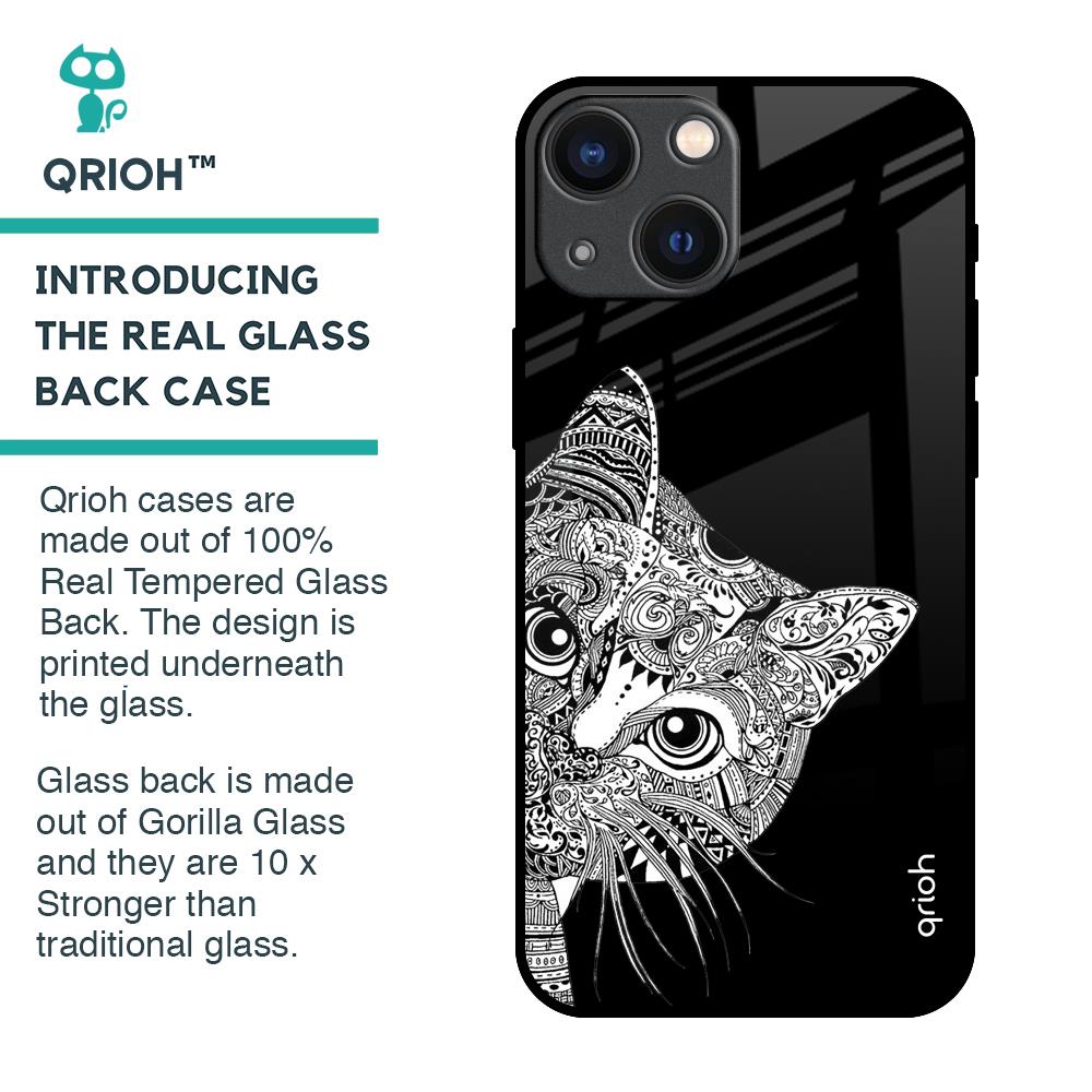 Kitten Mandala Glass Case for iPhone 14 Plus