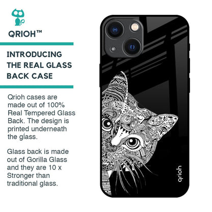 Kitten Mandala Glass Case for iPhone 14 Plus