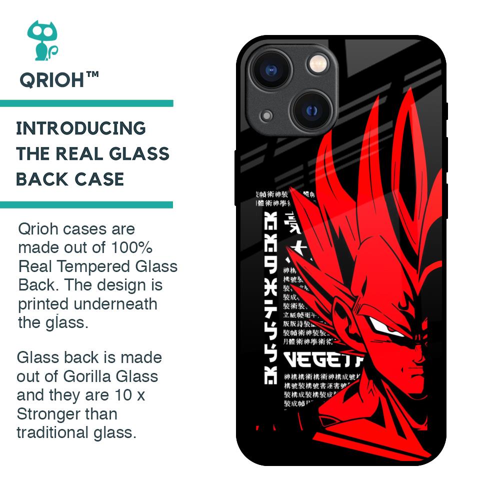 Red Vegeta Glass Case for iPhone 14 Plus