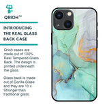 Green Marble Glass Case for iPhone 14 Plus