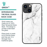 Modern White Marble Glass Case for iPhone 14 Plus