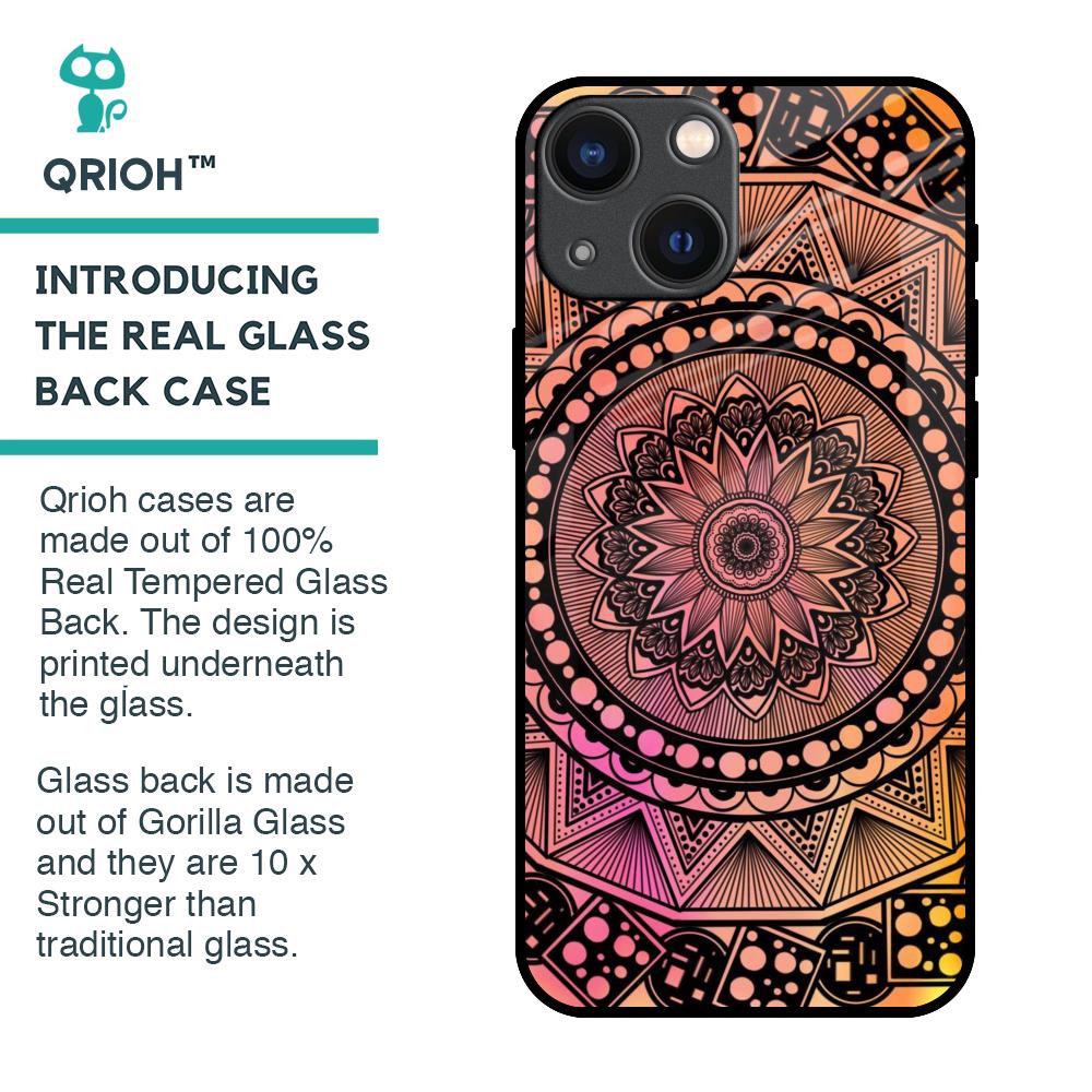 Floral Mandala Glass Case for iPhone 14 Plus
