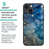 Blue Cool Marble Glass Case for iPhone 14 Plus