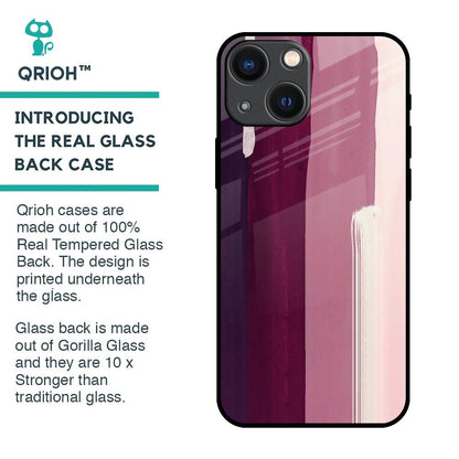 Brush Stroke Art Glass Case for iPhone 14 Plus