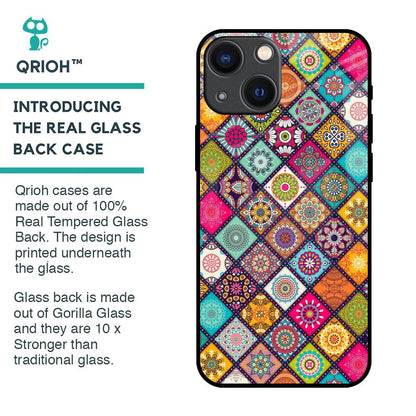Multicolor Mandala Glass Case for iPhone 14 Plus