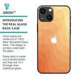 Orange Curve Pattern Glass Case for iPhone 14 Plus