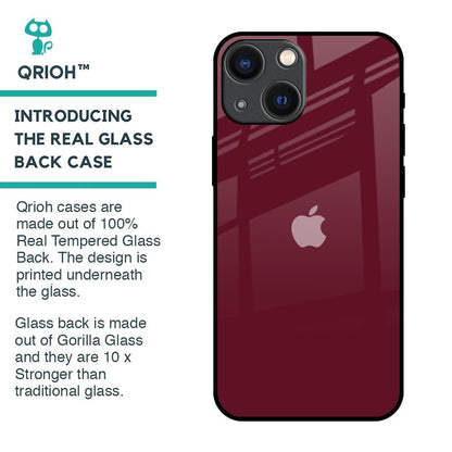 Classic Burgundy Glass Case for iPhone 14 Plus