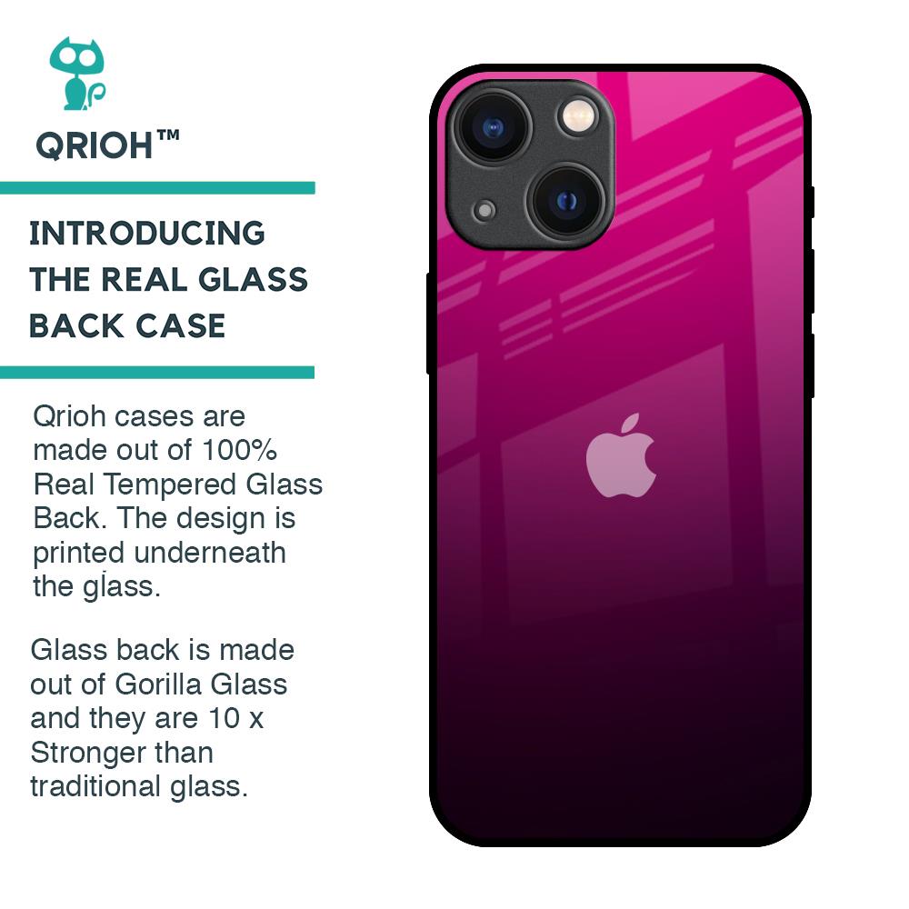 Purple Ombre Pattern Glass Case for iPhone 14 Plus