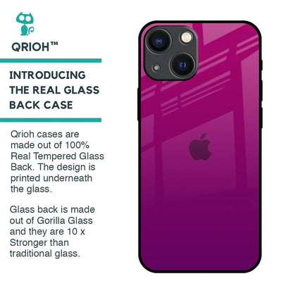 Magenta Gradient Glass Case For iPhone 14 Plus