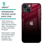 Wine Red Glass Case For iPhone 14 Plus