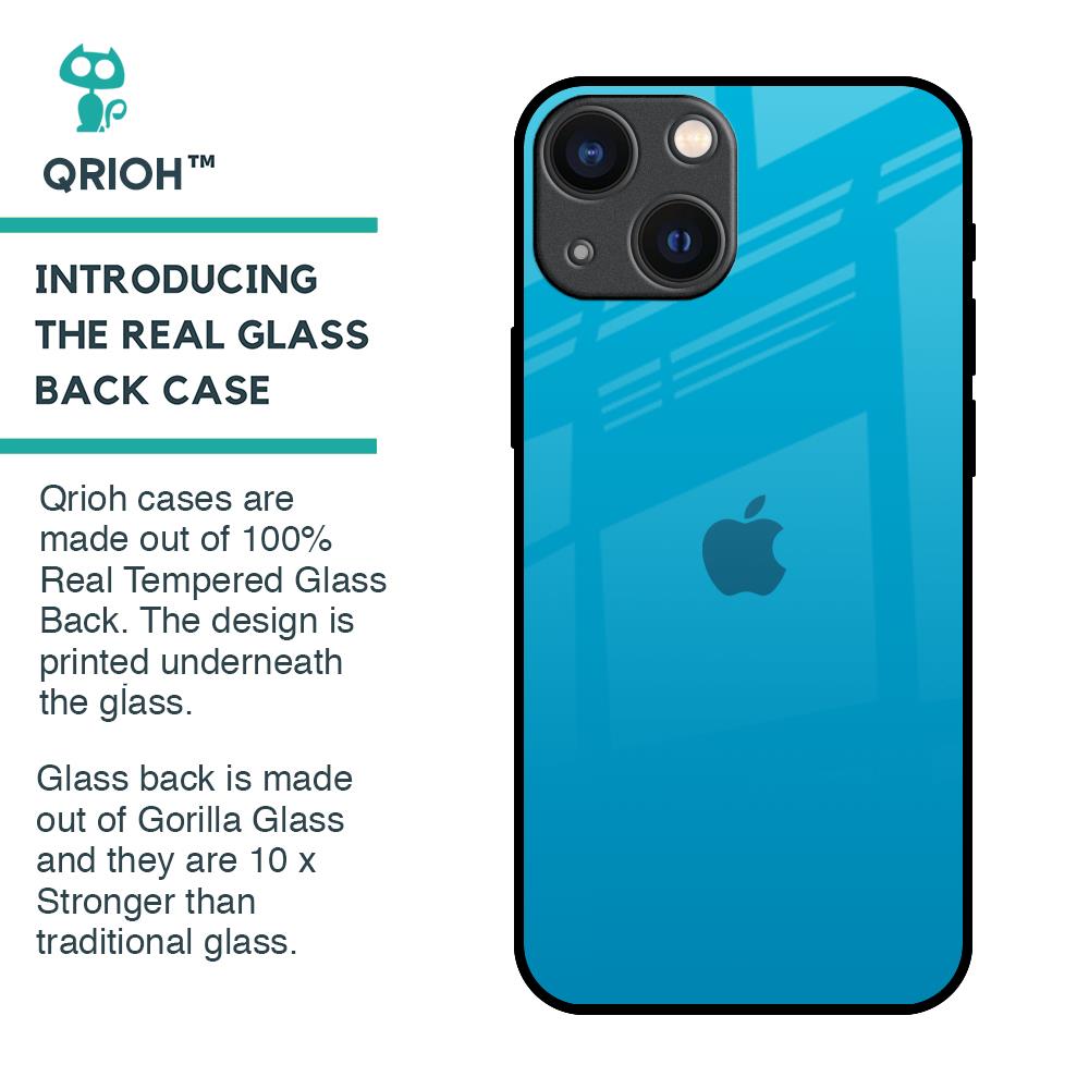 Blue Aqua Glass Case for iPhone 14 Plus