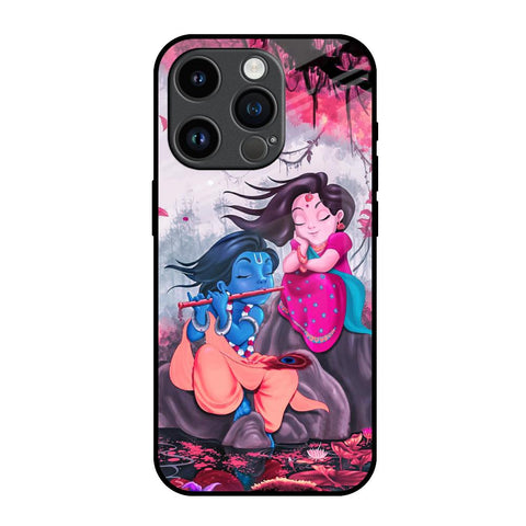 Radha Krishna Art iPhone 14 Pro Glass Back Cover Online