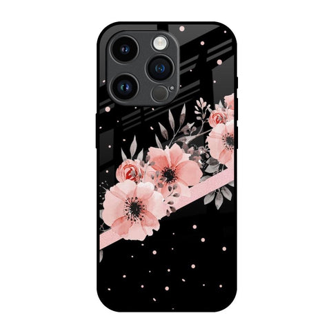 Floral Black Band iPhone 14 Pro Glass Back Cover Online