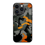 Camouflage Orange iPhone 14 Pro Glass Back Cover Online